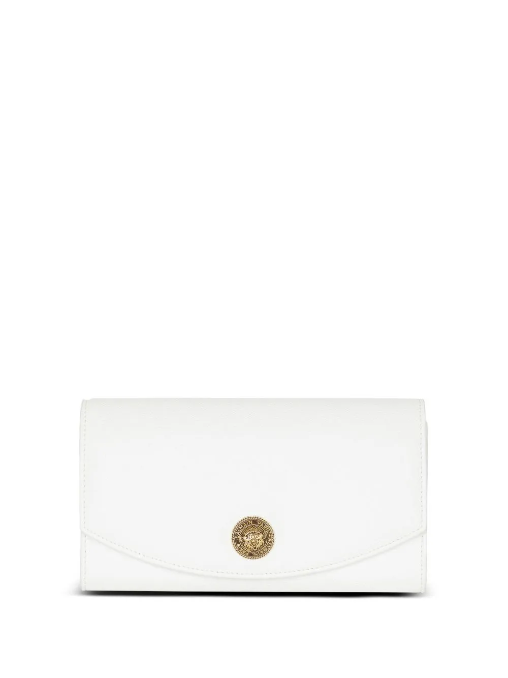 Balmain Emblème clutch van generfd kalfsleer White Dames