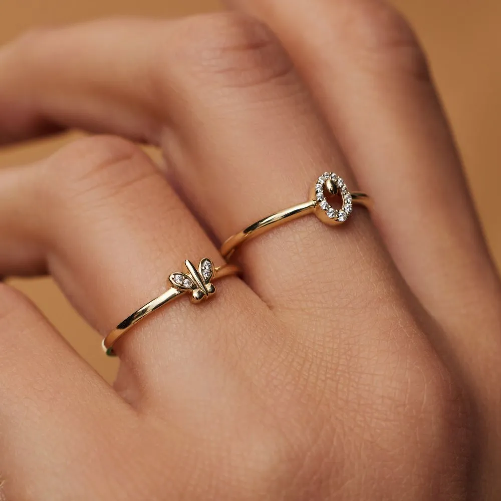 Beloro Jewels Della Spiga Farfalla 9 karaat ring