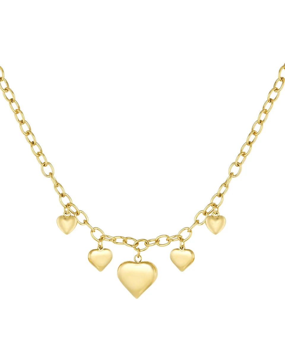 Endless love charm necklace gold