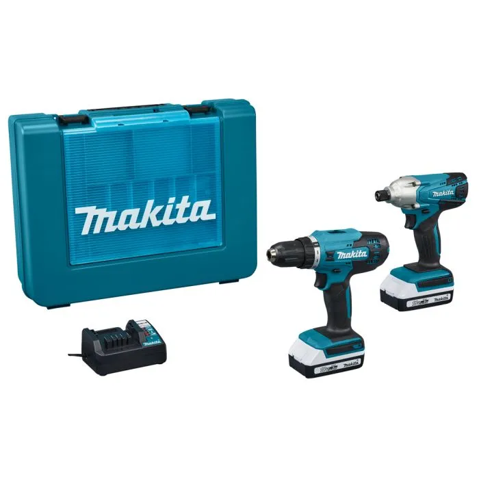 MAKITA DK18A35X2 18 V COMBISET BOREN EN (SLAG)SCHROEVEN (GRANGE)