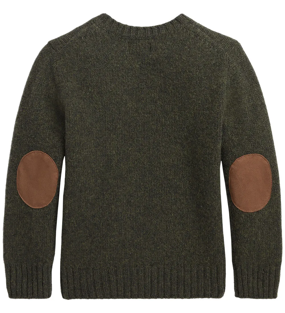 POLO RALPH LAUREN BLOUSE  WOL  DONKERGROEN M. PLEISTERS