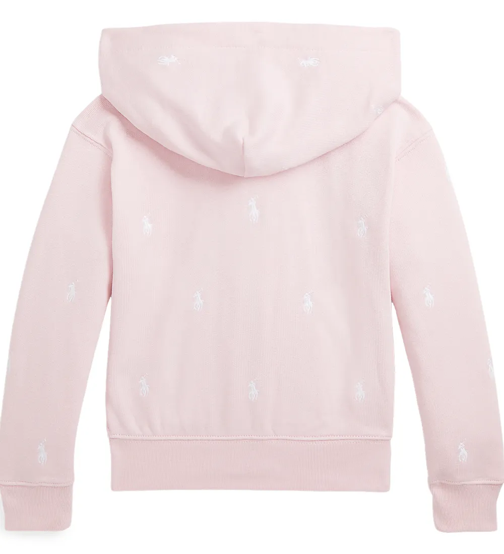 POLO RALPH LAUREN CARDIGAN  ROZE/WIT M, LOGO'S