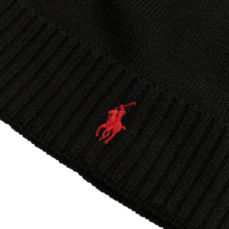 Polo Ralph Lauren Signature Pony Wool Beanie Polo Black
