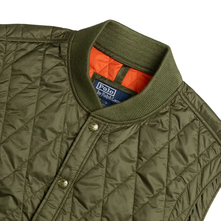 POLO RALPH LAUREN WATERREPELLENT QUILTED GILET DARK SAGE