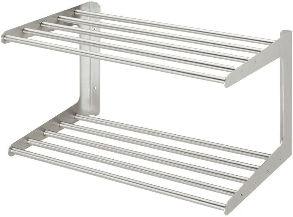 Schoenenrek, van rvs, wandmontage