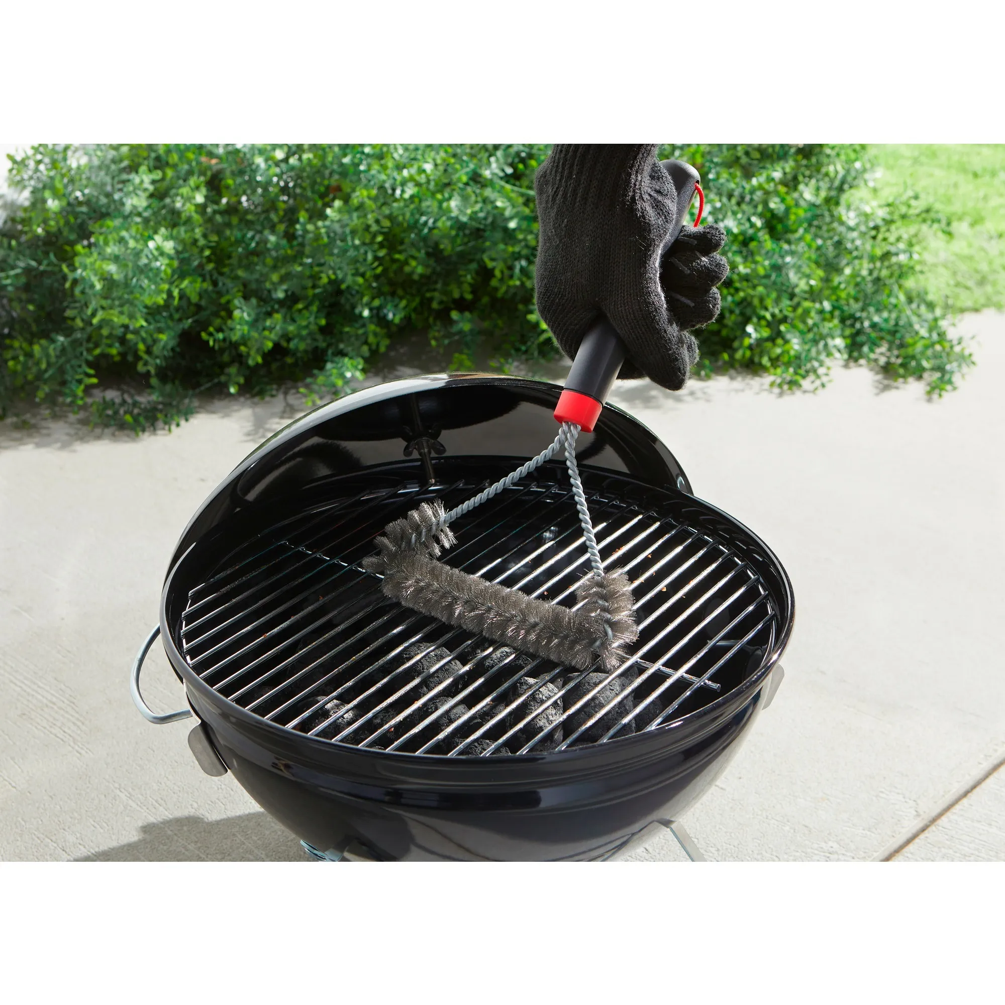 Weber Driezijdige reinigingsborstel grillreinigingsborstel (Zwart/rood, 30 cm)