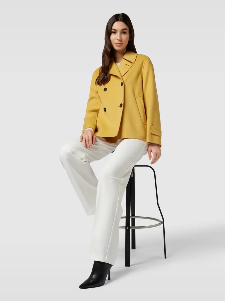 Weekend Max Mara Jack van scheerwolmix met platte kraag in mosterdgeel