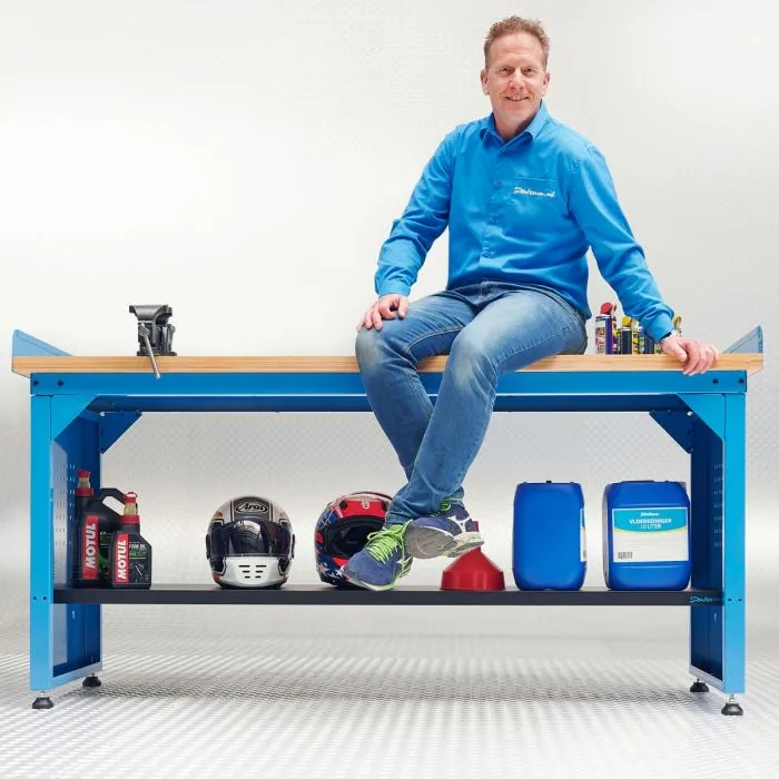 WERKBANK PRO  BAMBOE WERKBLAD  LEGBORD  200 CM  BLAUW